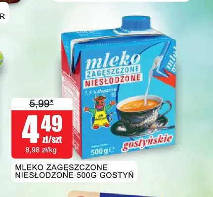 Mleko zagęszczone niesłodzone Gostyń promocja w Bingo