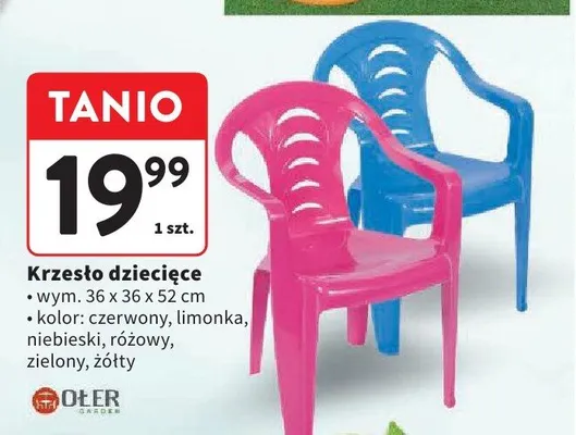 Krzesło dziecięce OŁER wym. 36x36x52cm promocja w Intermarche
