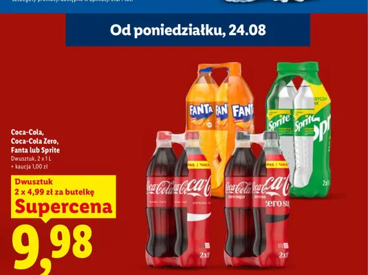 Napój gazowany Fanta 2-pak promocja w Lidl