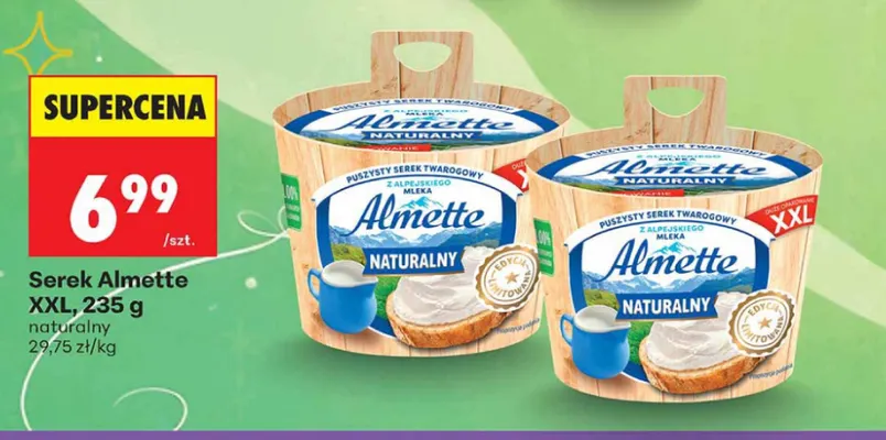 Serek Almette XXL naturalny promocja w Biedronka
