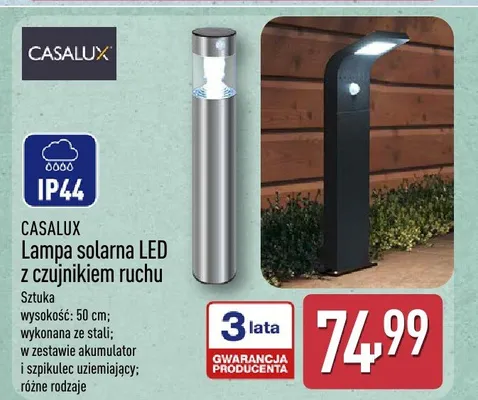Lampa solarna LED z czujnikiem ruchu Casalux promocja w Aldi