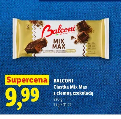 Ciastka Mix Max z ciemną czekoladą Balconi promocja w Lidl