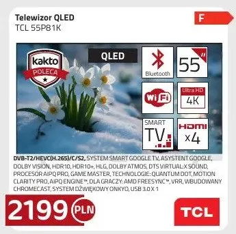 Telewizor QLED TCL 55P81K promocja w kakto.pl