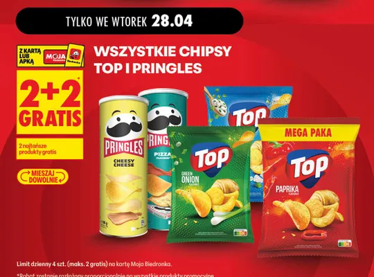 Chipsy Pringles Cheesy Cheese promocja w Biedronka