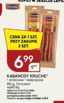 Kabanosy kruche drobiowe Tarczyński promocja w Chata Polska