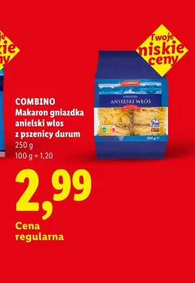 Makaron gniazdka anielski włos z pszenicy durum Combino promocja w Lidl