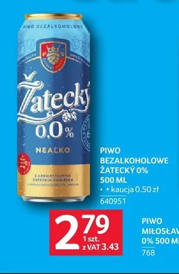 Piwo bezalkoholowe Žatecký 0,0% promocja w Selgros