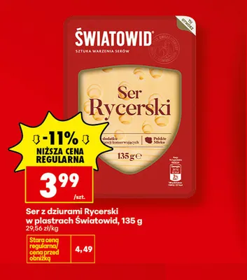 Ser z dziurami Rycerski w plastrach Światowid promocja w Biedronka