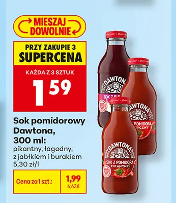 Sok pomidorowy Dawtona pikantny promocja w Biedronka