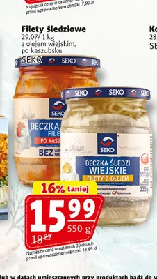 Filety śledziowe z olejem wiejskim Seko promocja w Prim Market