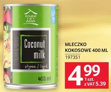 Mleczko kokosowe House of Asia promocja w Selgros