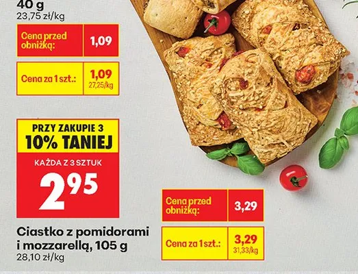 Ciastko z pomidorami i mozarellą promocja w Biedronka