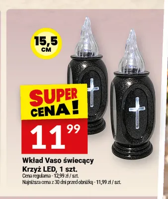 Wkład Vaso świecący Krzyż LED promocja w Twój Market