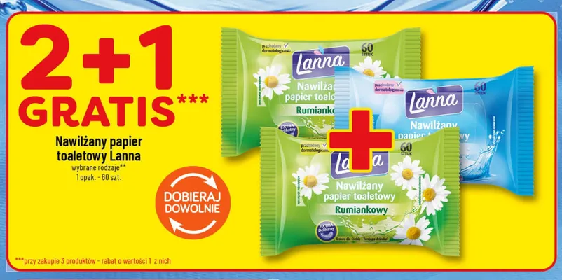 Nawilżany papier toaletowy Lanna promocja w POLOmarket