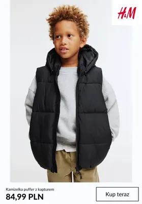 Kamizelka puffer z kapturem H & M promocja w H&M