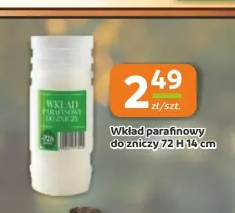 Wkład parafinowy do zniczy 72h 14 cm promocja w Gama