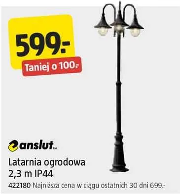 Latarnia ogrodowa Anslut 2,3m IP44 promocja w Jula