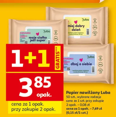 Papier nawilżany Luba promocja w Auchan