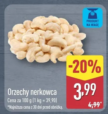 Orzechy nerkowca promocja w Aldi