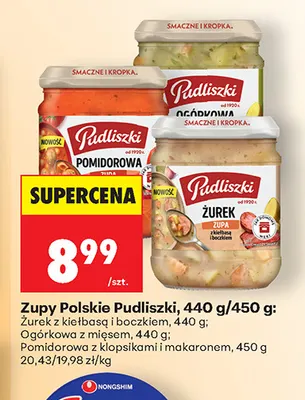 Zupa polska Pudliszki ogórkowa z mięsem promocja w Biedronka