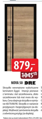 Skrzydło wewnętrzne Nova 50 Dre promocja w Dobre Dla Domu