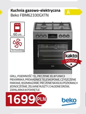 Kuchnia gazowo-elektryczna Beko FBM62330GXTN promocja w kakto.pl