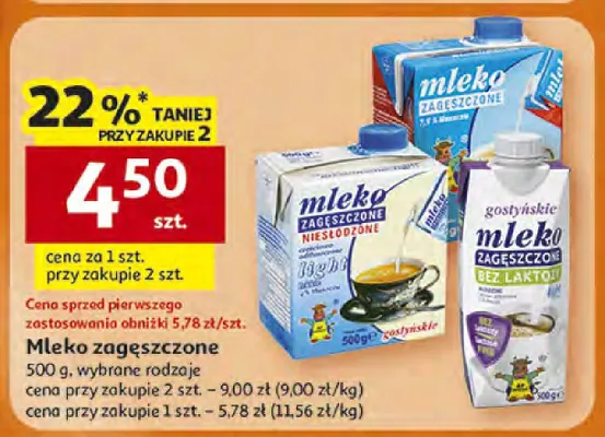 Mleko zagęszczone promocja w Auchan