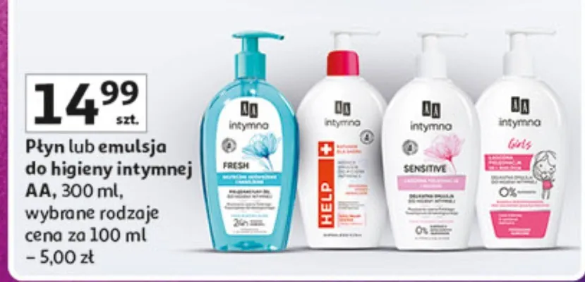 Płyn lub emulsja do higieny intymnej promocja w Auchan