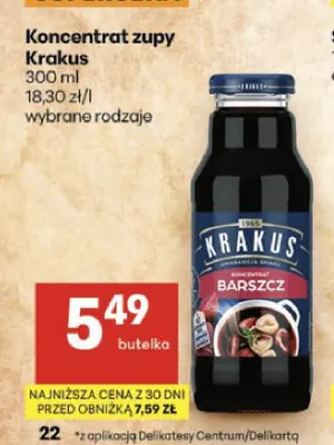 Koncentrat zupy Krakus promocja w Delikatesy Centrum