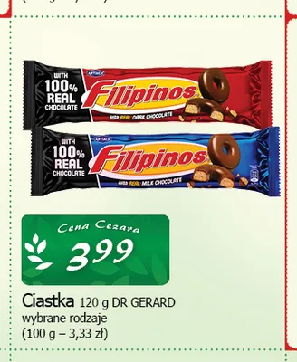 Ciastka Filipinos Real Milk Chocolate Dr Gerard promocja w CEZAR Delikatesy