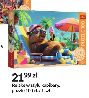 Puzzle Relaks w stylu kapibary Trefl promocja w Empik