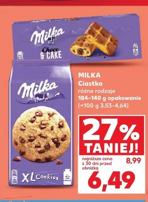 Ciastka Milka XL Cookies promocja w Kaufland