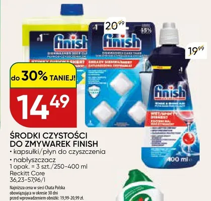 Środki czystości do zmywarek kapsułki/płyn do czyszczenia nabłyszczacz promocja w Chata Polska