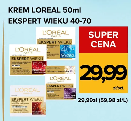 Krem do twarzy L'Oréal Ekspert Wieku 50+ promocja w Supeco