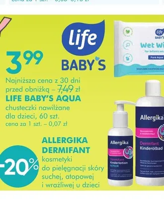 Chusteczki nawilżane dla dzieci LIFE BABY'S AQUA promocja w Super-Pharm