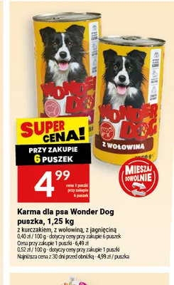 Karma dla psa Wonder Dog puszka z jagnięciną promocja w Twój Market