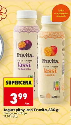 Jogurt pitny lassi Fruvita Mango promocja w Biedronka