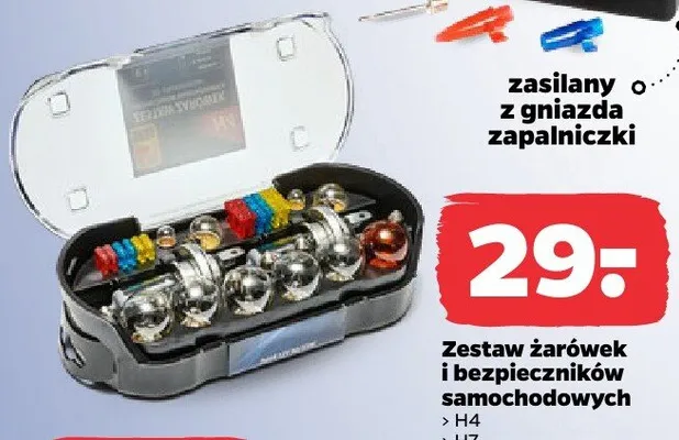 Zestaw żarówek i bezpieczników samochodowych promocja w Netto