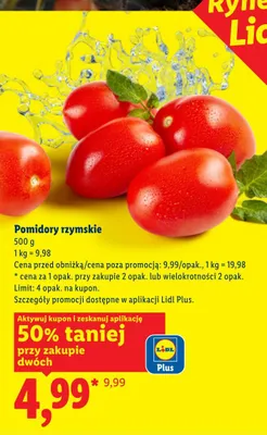 Pomidory rzymskie promocja w Lidl