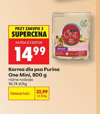 Karma dla psa Purina One Mini promocja w Biedronka