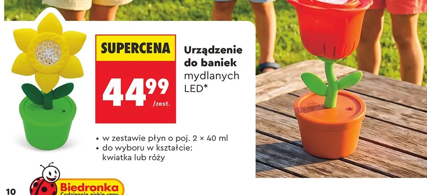Urządzenie do baniek mydlanych LED kwiatek Fru Blu promocja w Biedronka