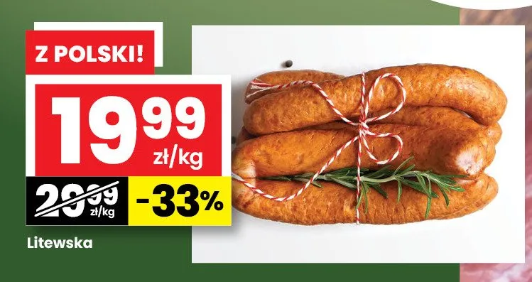 Kiełbasa litewska promocja w emma MARKET
