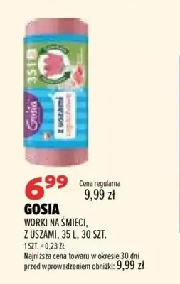 Worki na śmieci z uszami 35 l Gosia promocja w Drogerie Natura