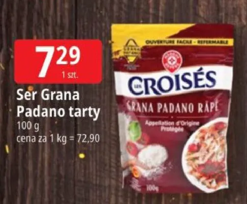 Ser Grana Padano tarty Les Croisés promocja w Leclerc