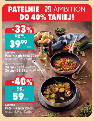 Patelnia głęboka 26 cm Ambition promocja w Biedronka Home