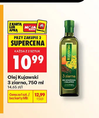 Olej rzepakowy Kujawski 3 ziarna promocja w Biedronka