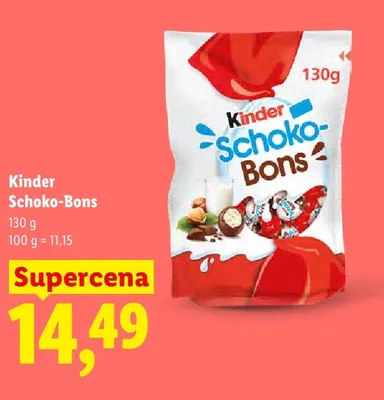 Cukierki czekoladowe Kinder Schoko-Bons promocja w Lidl