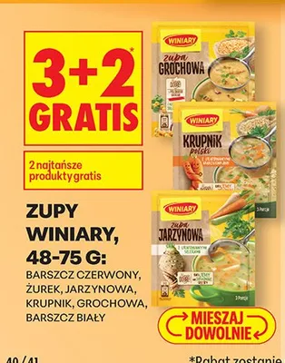 Zupy Winiary 48-75 g 3+2 GRATIS promocja w Biedronka