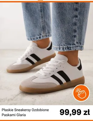 Płaskie sneakersy ozdobione paskami Glaria promocja w Born2be