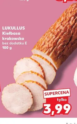 Kiełbasa krakowska bez dodatku E Lukullus promocja w Kaufland